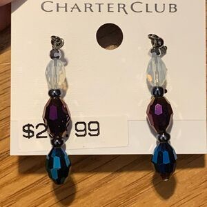 Charter Club Earrings Dangle Purple Blue